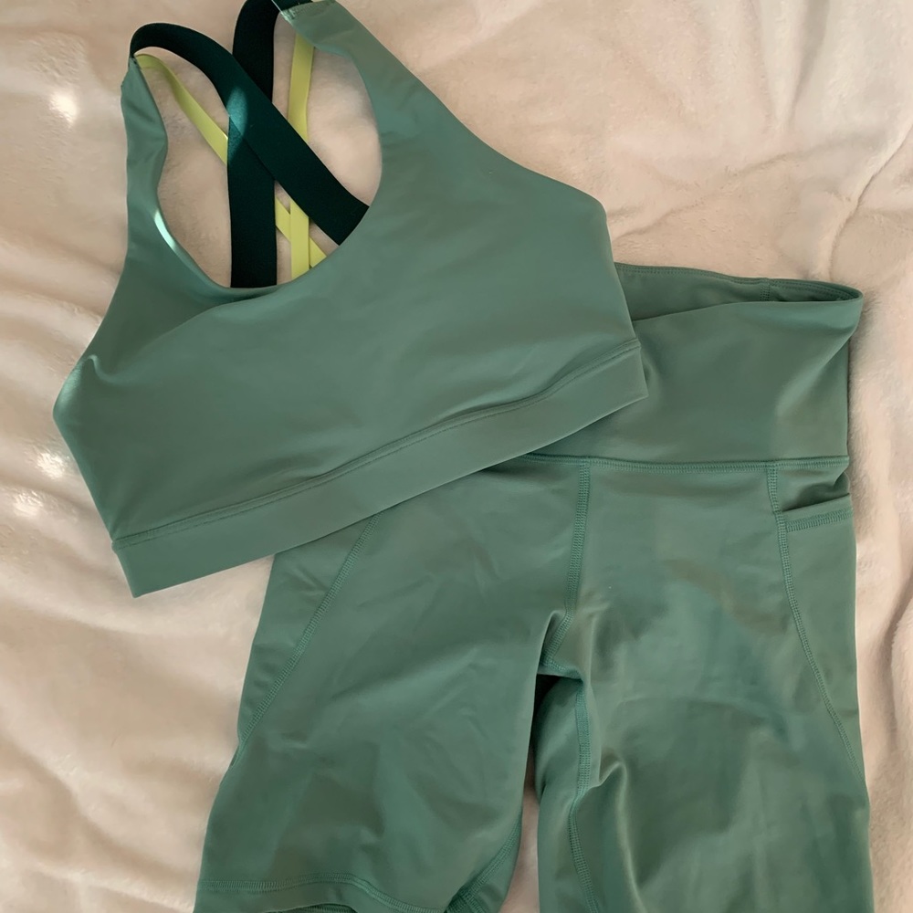 Biker short and sports bra activewear set